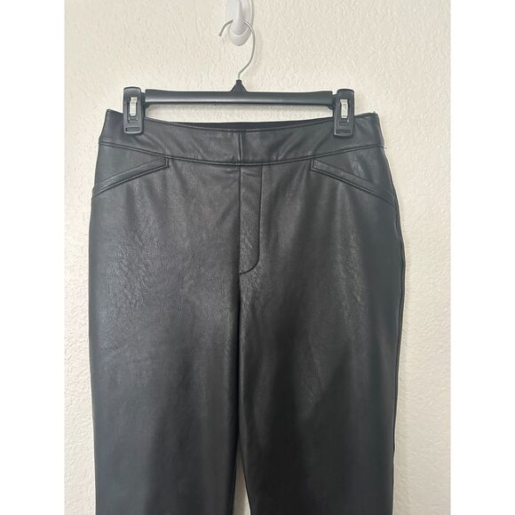 Spanx Leather Like Flare in Black Faux Pull On Pants Large - Picture 3 of 7